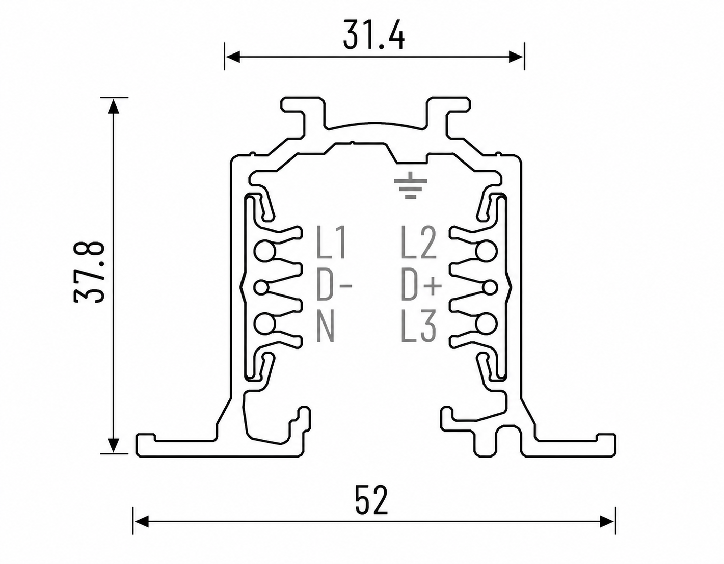 Binario elettrificato incasso 220V