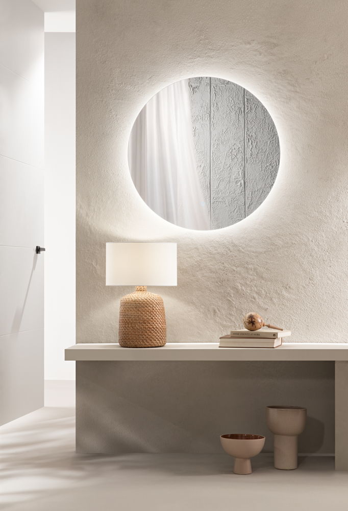 Specchio EYETECH tondo con illuminazione a LED, CCT 3 temperature, Touch dimming, pellicola antideflagrante, 80 cm