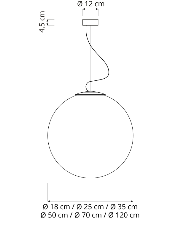 Luna 3 — sospensione Ø 70 cm