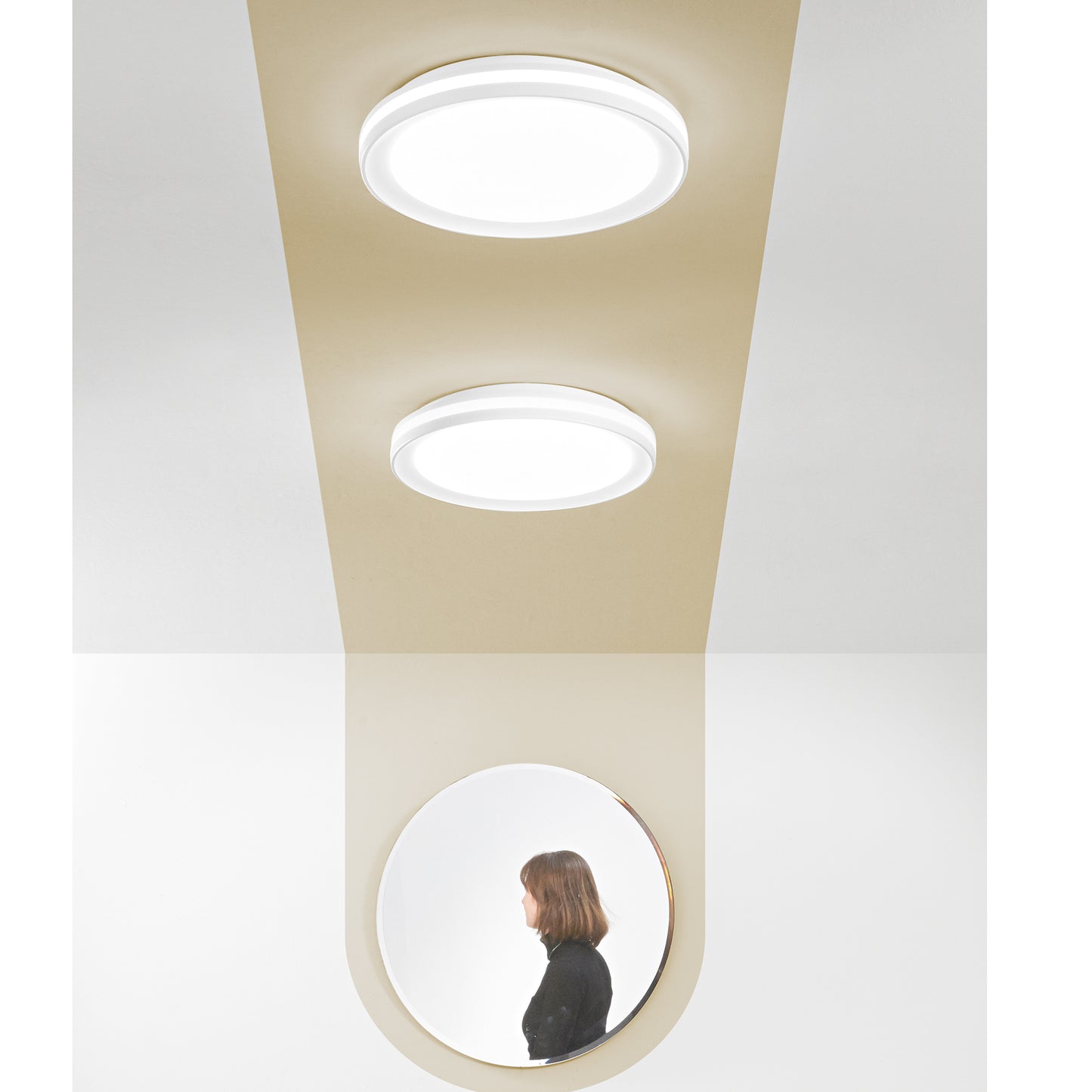 Plafoniera LED MAKEUP bianca CCT e RGB 35W 40x40 cm.