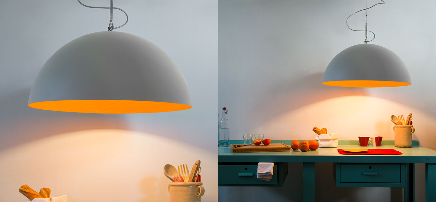 Mezza luna 1 cemento — sospensione Ø 70 cm