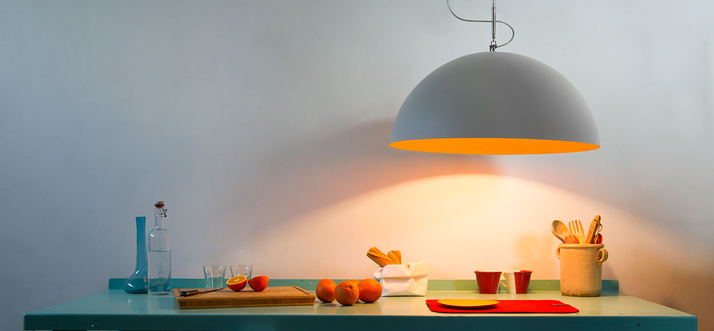 Mezza luna 1 cemento — sospensione Ø 70 cm