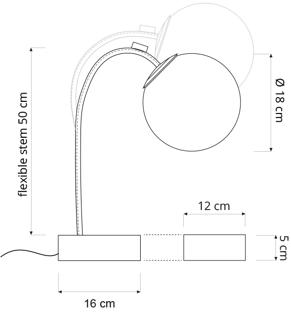 Micro T luna — lampada da tavolo Ø 18 cm