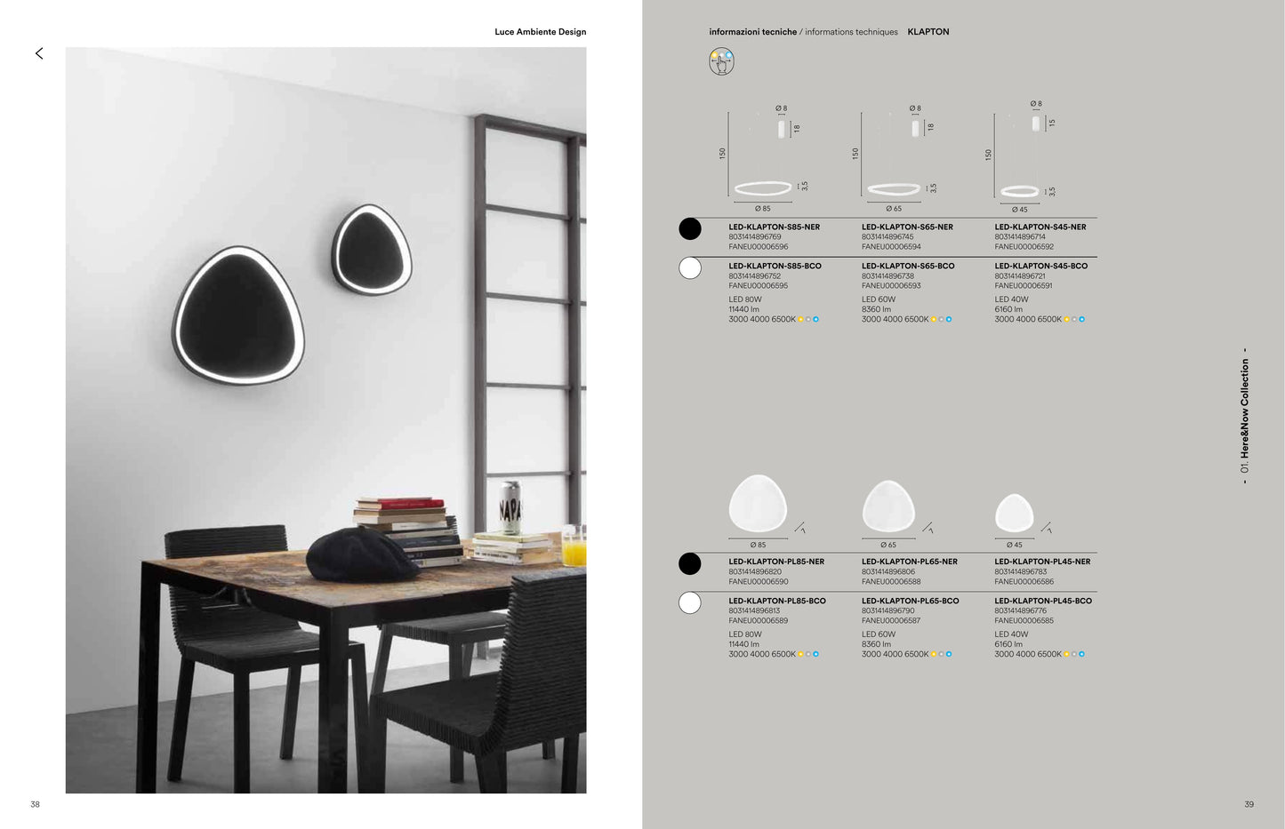 Scheda tecnica KLAPTON - Luce Ambiente Design