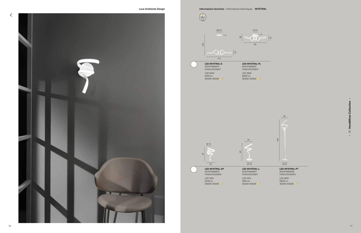Scheda tecnica MYSTRAL - Luce Ambiente Design