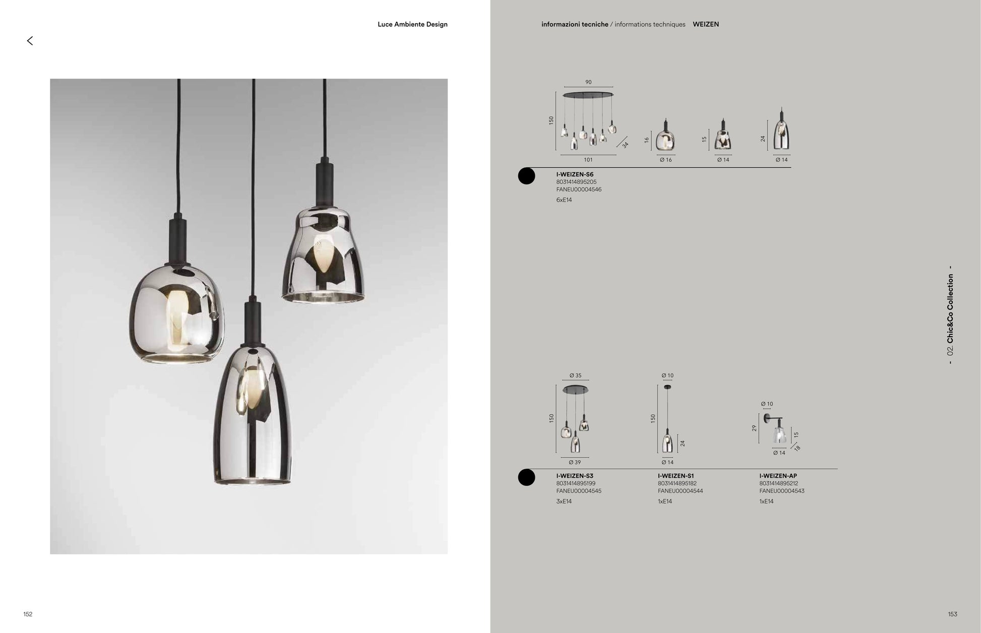 Scheda tecnica WEIZEN - Luce Ambiente Design