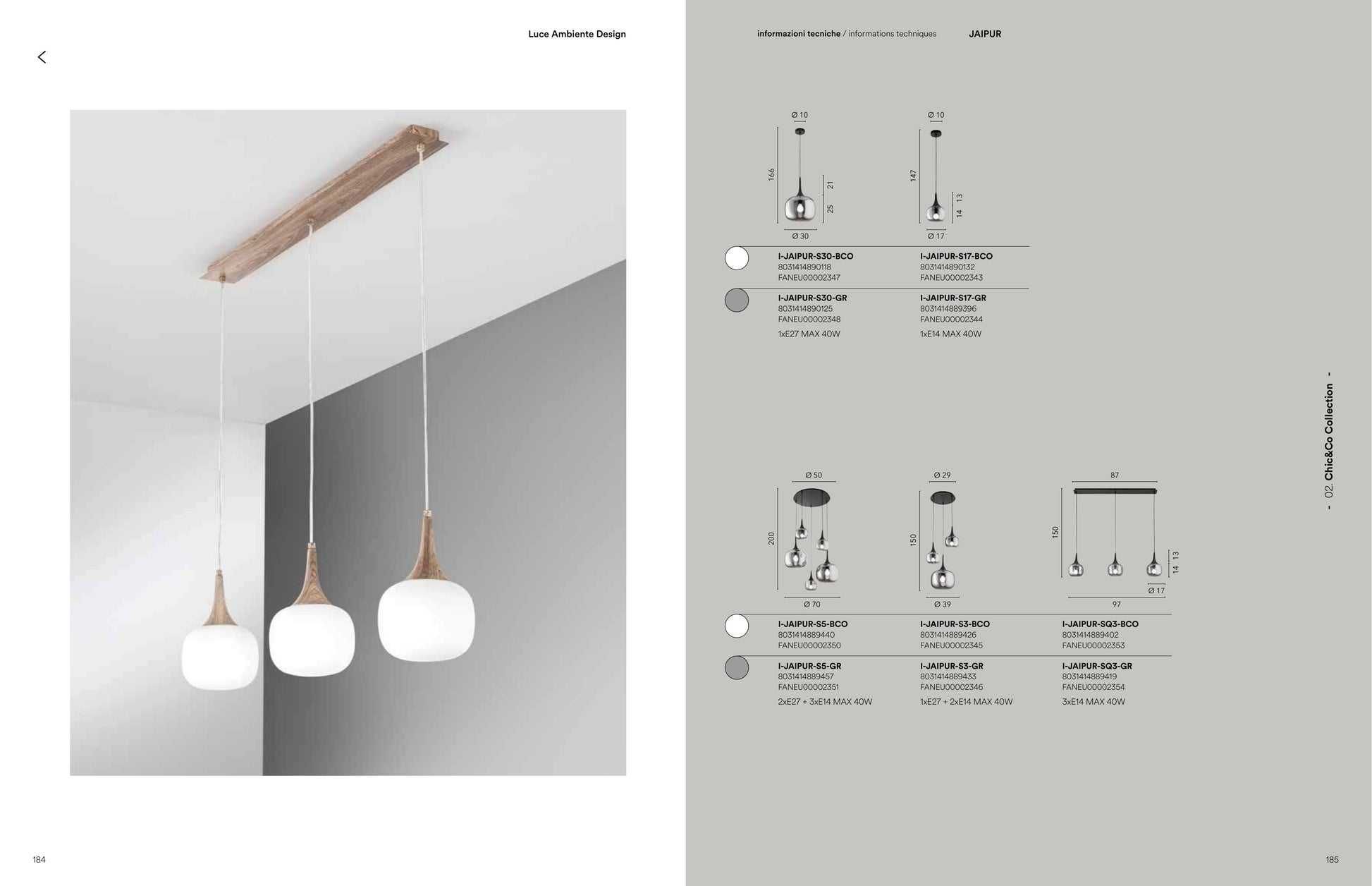 Scheda tecnica JAIPUR - Luce Ambiente Design