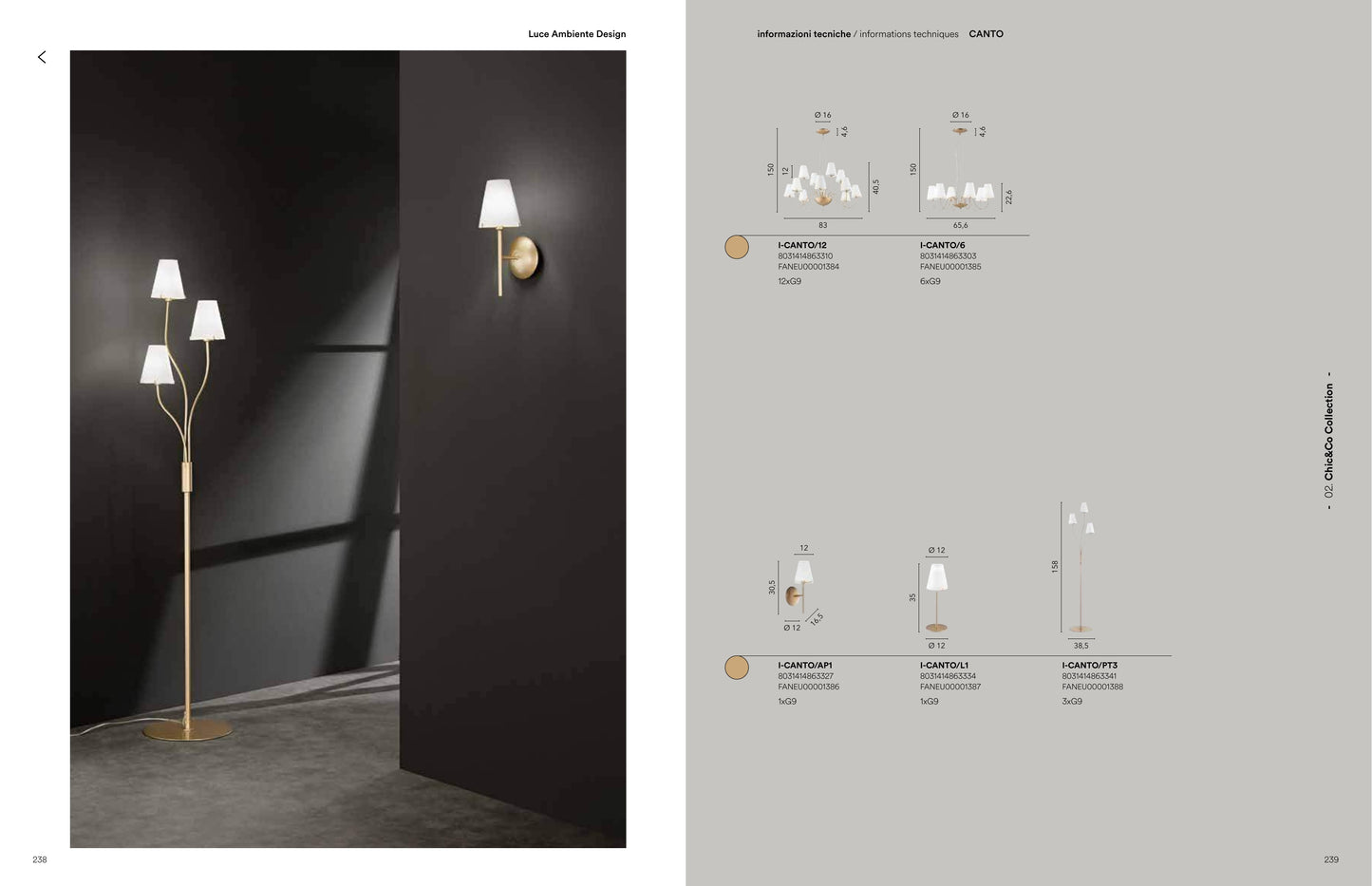 Scheda tecnica CANTO - Luce Ambiente Design