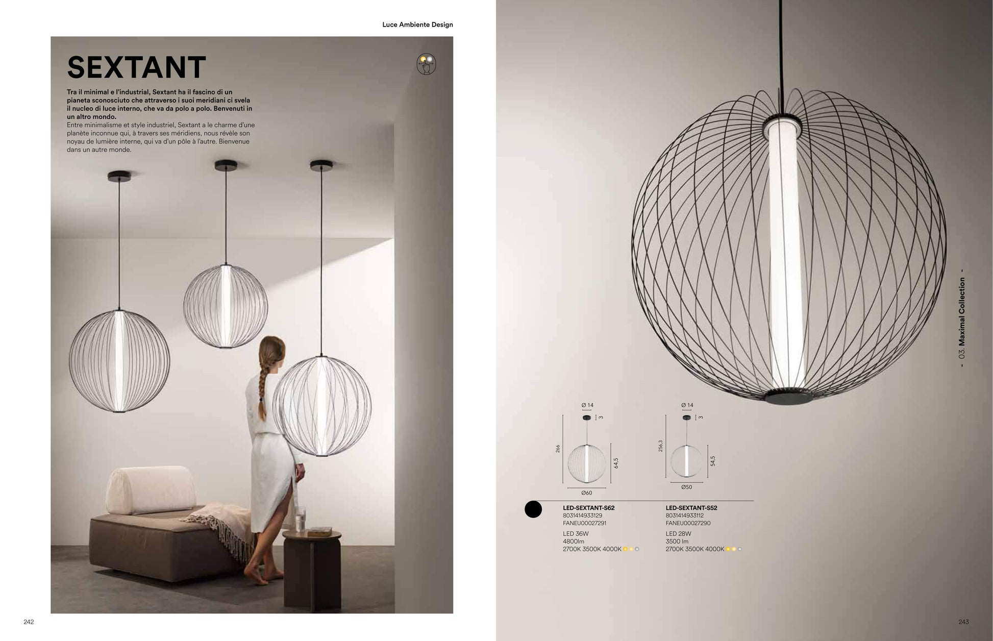 Scheda tecnica SEXTANT - Luce Ambiente Design