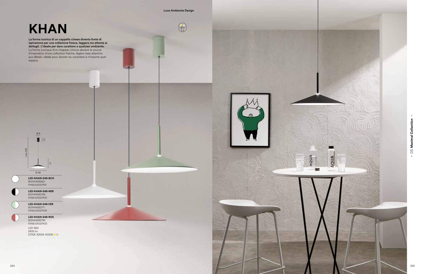 Scheda tecnica KHAN - Luce Ambiente Design