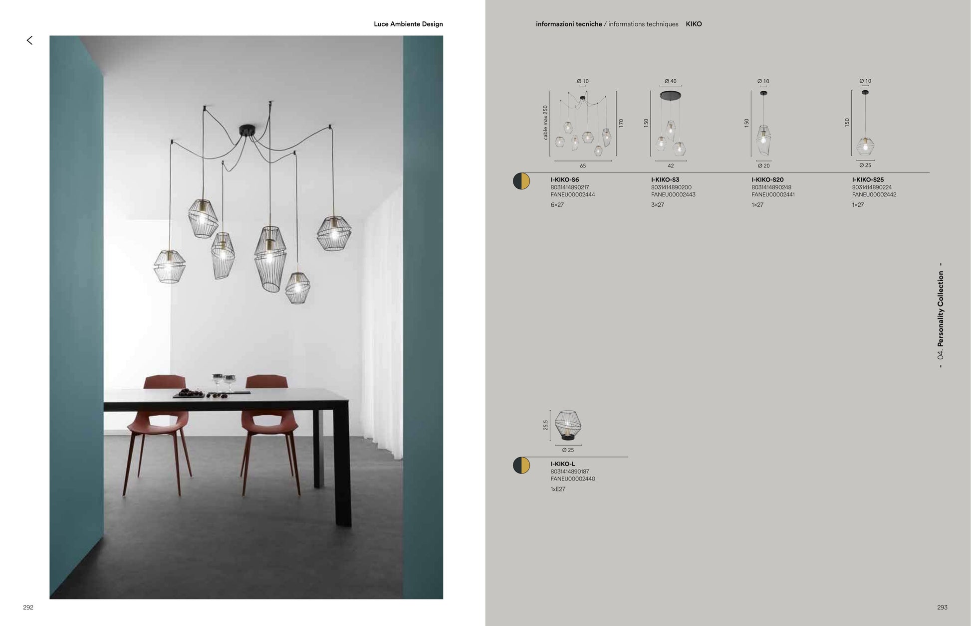 Scheda tecnica KIKO - Luce Ambiente Design
