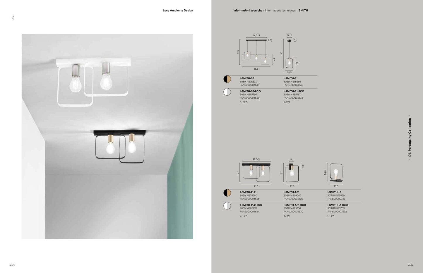 Scheda tecnica SMITH - Luce Ambiente Design