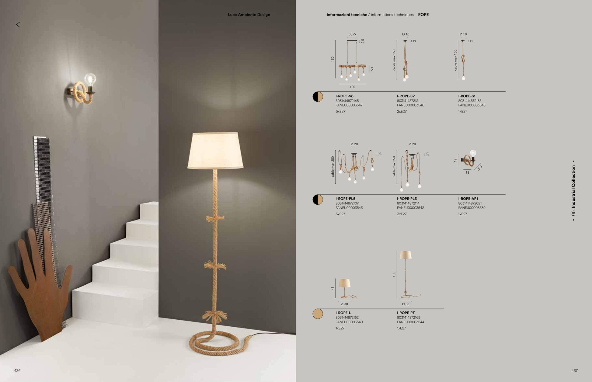 Scheda tecnica ROPE - Luce Ambiente Design