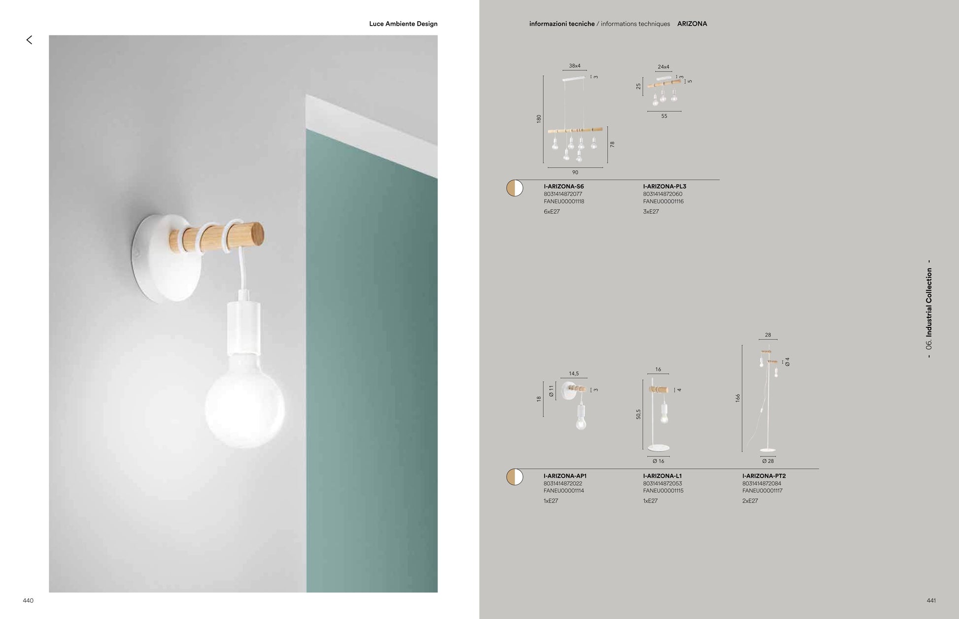 Scheda tecnica ARIZONA - Luce Ambiente Design