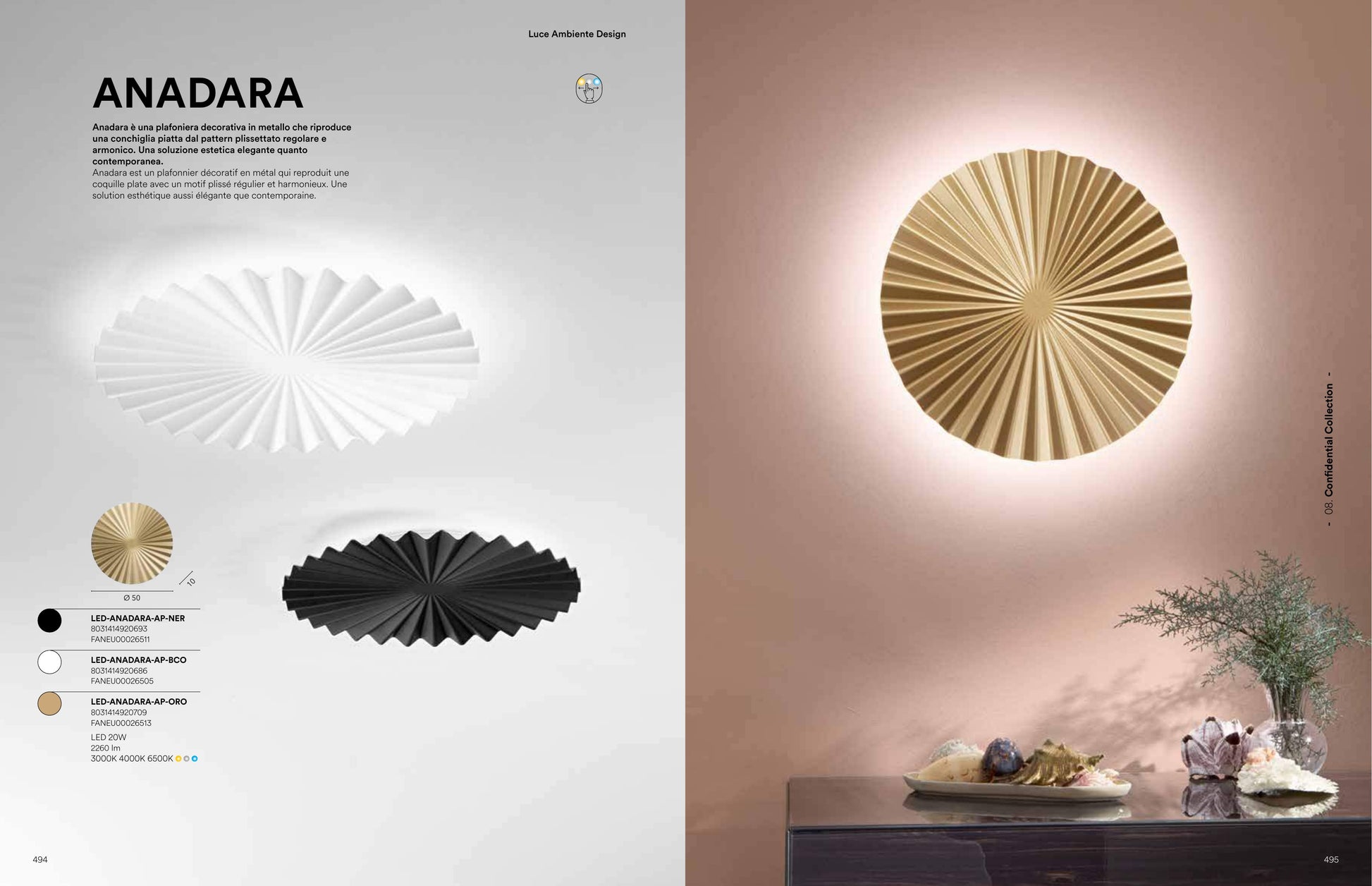 Scheda tecnica ANADARA - Luce Ambiente Design