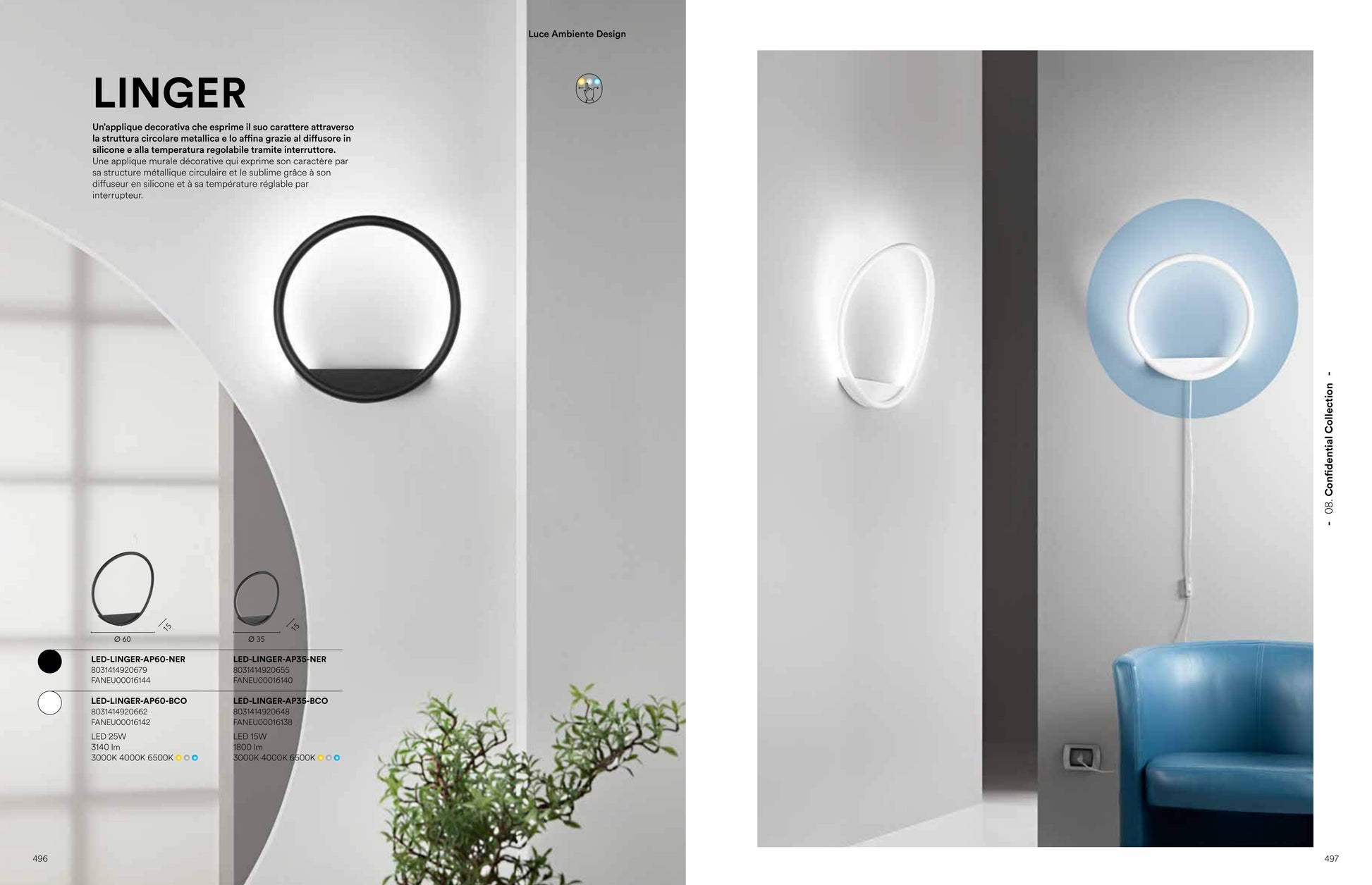 Scheda tecnica LINGER - Luce Ambiente Design