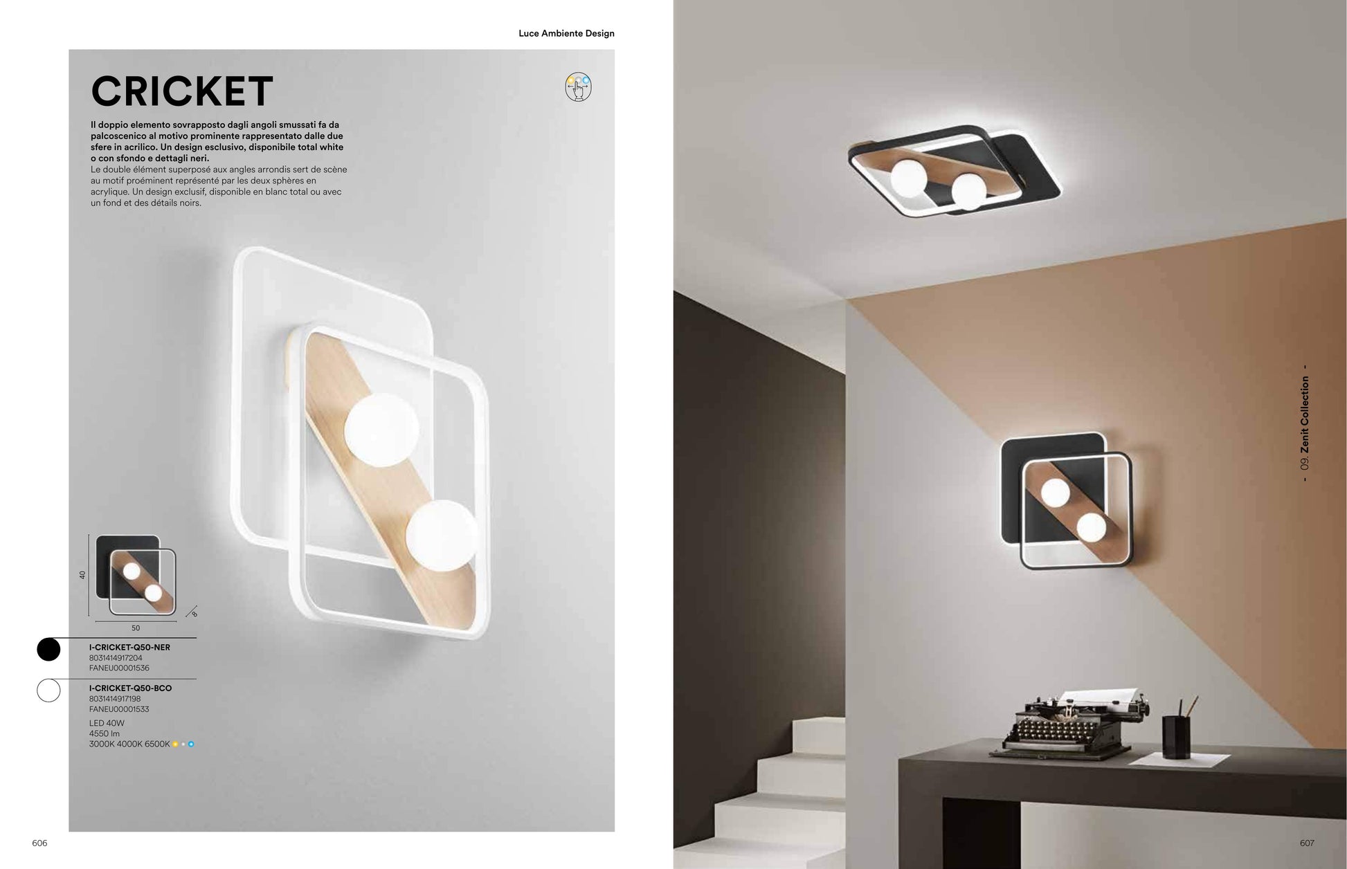 Scheda tecnica CRICKET - Luce Ambiente Design