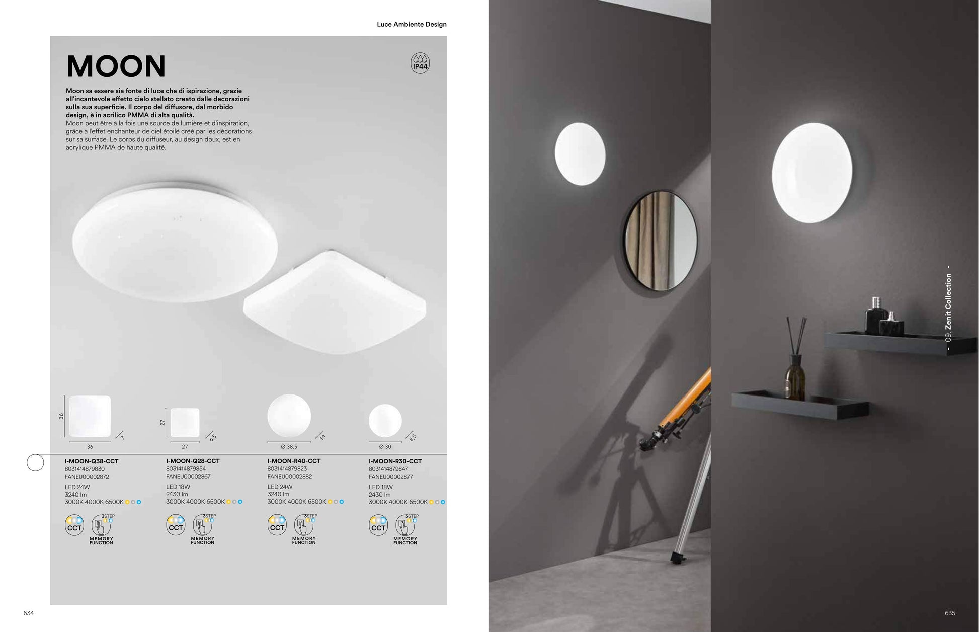 Scheda tecnica MOON - Luce Ambiente Design