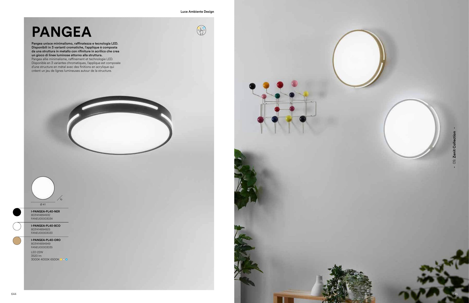 Scheda tecnica PANGEA - Luce Ambiente Design