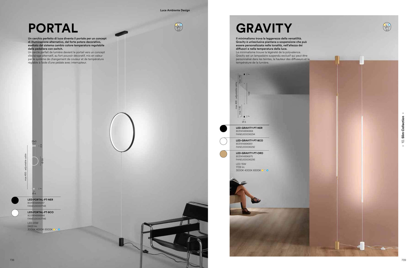 Scheda tecnica GRAVITY - Luce Ambiente Design